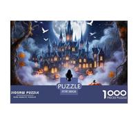 Halloween Witch with Pumpkins And Candles Thick Sturdy Cardboard Excellent Brain Game, Suitable for Improving Mental Flexibility And Focus 38x26cm/1000pcs