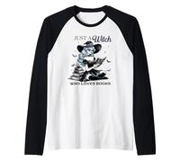Halloween Witches Book Lovers Just A Witch Who Loves Books Raglan Baseball Tee