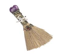 Halloween Witches Broom - 6.69 Inches Crystal Altar Broom for Spiritual Cleansing, Positive Energy with Healing Decoration, Witch Ornament for Home, Meditation, Practices