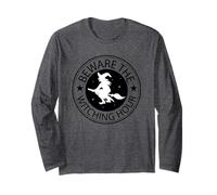 Halloween Witches Broom Beware of The Witching Hour Long Sleeve T-Shirt