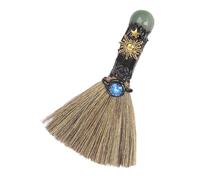 Halloween Witches Broom - Compact Crystal Witch Altar Decor, Healing Magc Bromstick | Handmade Mini Wtchcraft Ornament with Energy Stones, Spiritual Cleansing and Meditation Tool for Dormitory