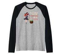 Halloween Witches Broom in A World of Princesses Be A Witch Raglan Baseball Tee