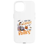Halloween Witches Broom Keep The Candy I'll Take The Books Case for iPhone 15
