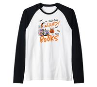 Halloween Witches Broom Keep The Candy I'll Take The Books Raglan Baseball Tee