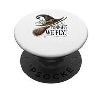 Halloween Witches Broom Tonight We Fly PopSockets Adhesive PopGrip