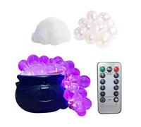 Halloween Witches Cauldron Set, DIY 30-Bubble Light Apothecary Pot with 5 Colors 8 Modes, Perfect for Halloween Party Ambiance