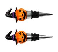 Halloween Witches Hat Pumpkins Face Wines Bottle Stopper Metal Resin Decorative Seal for Kitchen Pubs Party Accessories Halloween Resin Metal Wines Corks