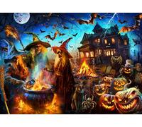 Halloween Witches Jigsaw Puzzle 1000 Piece by Vermont Christmas Company - Halloween Puzzles with Randomly Shaped Pieces - 26 5/8" x 19 1/4"
