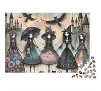 Halloween Witches Jigsaw Puzzle for Age 12 Years Kids 1000 Piece Recycled Cardboard Challenging Game 1000 Pieces Jigsaw Puzzle 70x50cm/1000pcs