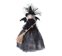 Halloween Witches Ornament - Witch Dolls with Broom | Festive Decoration Figurine Tree Topper for Fireplace Desktop Shelf Home Configuration Display