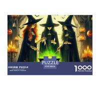 Halloween Witches Scene 1000 Piece Jigsaw Puzzle For Adults Challenging Game Stress Relief Puzzle Exercise The Memory of The Brain for The Whole for Women, Gifts for Men 38x26cm/1000pcs