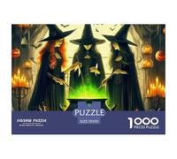 Halloween Witches Scene 1000 Pieces Jigsaw Puzzles For Adults Challenging Game Stress Relieving Entertainment Exercise The Memory of The Brain For Adults Gifts 70x50cm/1000pcs