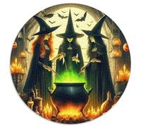 Halloween Witches Scene 1000 Pieces Jigsaw Puzzles For Adults Challenging Game Stress Relieving Entertainment Cultivate The Spirit of Teamwork for Adults And Kids, Age 12 Years Up 1000pcs (67.5x67.5c