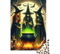 Halloween Witches Scene 1000 Pieces Jigsaw Puzzles For Adults Educational Games Stress Relieving Entertainment Cultivate The Spirit of Teamwork for Family Decorations 300pcs (40x28cm)