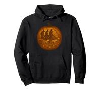 Halloween Witches Walking Ghost Dogs Pumpkin Carving Pullover Hoodie
