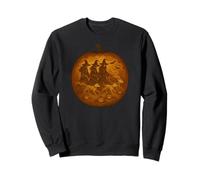 Halloween Witches Walking Ghost Dogs Pumpkin Carving Sweatshirt