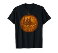 Halloween Witches Walking Ghost Dogs Pumpkin Carving T-Shirt