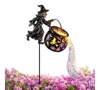 Halloween Witch's Cauldron Kettle Light - Waterfall-Style Colorful Flowing | Premium Fall Witch Cauldron Fairy Cascade Garden Light, Solar-Powered Color-Changing Flowing Water Illusion Landscape Lamp, S
