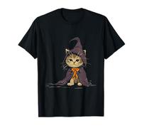 Halloween Witchy Kitten Wizard Spooky Magic Cat T-Shirt