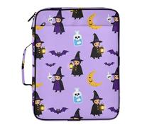 Halloween Witchy Moon Purple Hanging File Folder 7 Pockets A4 Letter Size with Zipper Closure for Document Storage Filing Folder carpeta de
