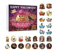 Halloween with 24 Cute 2D Pendants Halloween Calendar, Decorative Collector's Item for Collectors Festival Party Home Decoration