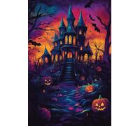 Halloween with A Castle and Pumpkins Puzzle for Adults Educational Intellectual Jigsaw Puzzle,Beautiful Fantasy Puzzles for Adults Fun Game_500pcs