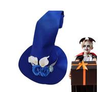 Halloween Wizard Hat,Felt Witch Hat | Pointed Wide Brim Hat | Women's Wide Brim Witch Hat with Rose Flower, Adult Wizard Costume for Men, Hat