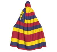 Halloween Wizard Hooded Cape, Flag of the Kingdom of Hawaii Print Cloak with Hood Witch Long Robe, for Women Men Cosplay Costume