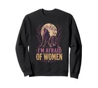 Halloween Wolf I'm Afraid Of Women Funny Full Moon Howl Sweatshirt