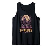 Halloween Wolf I'm Afraid of Women Funny Full Moon Howl Tank Top