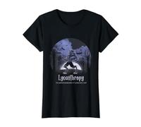 Halloween Wolf Lycanthropy Definition Werewolf Creature Moon Value Graphic T-Shirt, Women, Black, XS