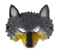 Halloween Wolf Mask Scary Half Face Werewolf Headwear 3D Animal Realistic Head Mask for Men Women Fancy Dress Cosplay Costume Haunted House Props Show Performance Accessory(One size)