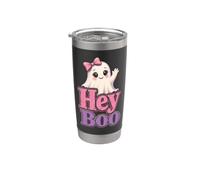 Halloween Women Hey Boo Cute Ghost Gift Stainless Steel Insulated Tumbler