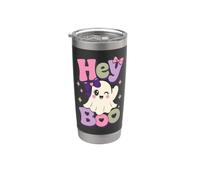 Halloween Women Hey Boo Cute Ghost Gift Stainless Steel Insulated Tumbler