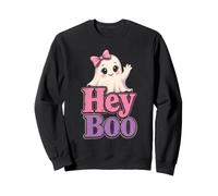 Halloween Women Hey Boo Cute Ghost Gift Sweatshirt