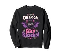 Halloween Women Oh Look Sky Kittens Cute Bats Gift Sweatshirt