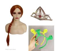Halloween women Princess Fiona cosplay wig crown ears men Shrek role play green ears party fancy costumes One Size only crown