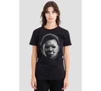 Halloween Women's 2 Michael Myers The Shape Large Face T-Shirt, Black Halloween Black L