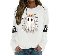 Halloween Women's Ghost Print Top, Women's Hoodie, Long Sleeve, Casual, Slim Fit, Vintage, Chic Pullover, Gothic Style, Cosplay, Renaissance, Soft, Comfortable, Carnival, Party, Clothing