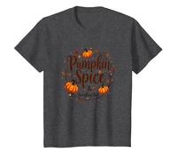 Halloween Women's Pumpkin Spice & Everything Nice T-Shirt, Kids, Dark Heather Grey, 8 Years