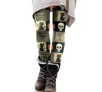 Halloween Women's Trousers Bat Spider Pattern High Elasticated Waistband Stretchy Comfortable Soft Festive Atmosphere Joggers Spooky Themed Tracksuit for Casual Lounge Grey