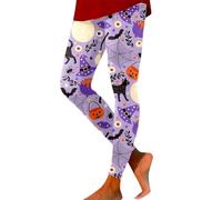Halloween Women's Yoga Pants Skeleton Tight Stretch Pant High Waist Butt Lift Running Sports Workout Tights Smooth Printed Stretchy Legging Cosplayer Clothes for Women Party Festival Wear Sky Blue