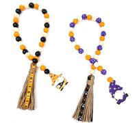 Halloween Wood Bead Garland Photo Prop Wall Hangings For Home Party Hanging For Fringe Decoration For Window Wood Bead Garland Decor