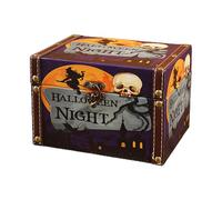 Halloween Wooden Box - Wooden Box | spooky storage boxes | Horror Woden Halloween Trick or Treat bucket | Keepsake Boxes with Lids, Decorative Lockable Desk Organizers for Jewelry, Rings, Cards, Candy