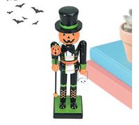 Halloween Wooden Nutcracker Office Pumpkin Witch Nutcracker Decorative Statue - Halloween Scary Figure Party Bag Filler for Home Decoration Mantle Table Decoration