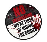 Halloween Wooden Ornament Warning Message Not Trespassing Bloody Decorative Door Sign Plaques For Home Office Party Setups Wooden Halloween Sign