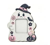 Halloween Wooden Picture Frame Double-Layer Wood White Finish Spooky | Multiple size options from 18.1x14.6cm to 22x17.7cm Classic detailing for autumn decor Works for photos tabletop
