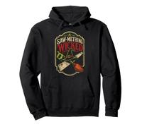 Halloween Woodworking Saw-mething Wicked Witch Broom Pullover Hoodie
