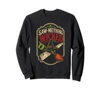Halloween Woodworking Saw-mething Wicked Witch Broom Sweatshirt