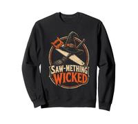 Halloween Woodworking Saw-mething Wicked Witch Broom Sweatshirt